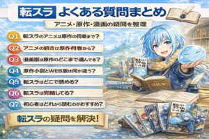 転スラのアニメ・原作・漫画に関するよくある質問をまとめた初心者向けQ&Aアイキャッチ画像