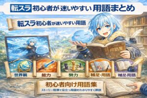 転スラ初心者が迷いやすい用語を分かりやすく解説した用語集アイキャッチ画像